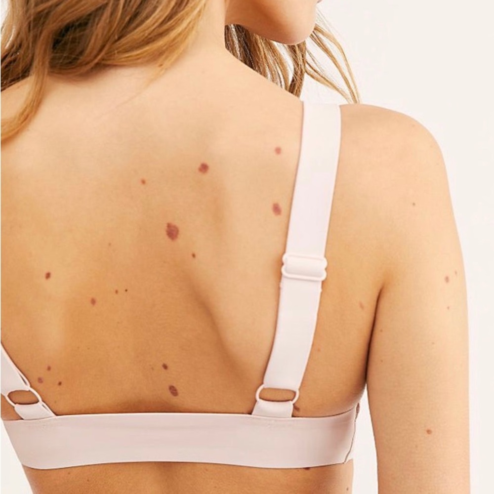 NWT Free People Soft Scuba ERIN Neo Plunge Bralette XS Pink Triangle Crop Top - Picture 6 of 6